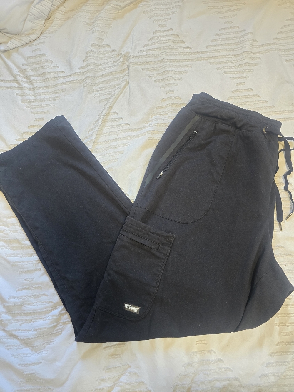 Grey's Anatomy Impact Scrub Pants 2XL Black Cargo Stretch Medical Uniform Barco